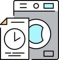 A washer and dryer with a clock on it vector