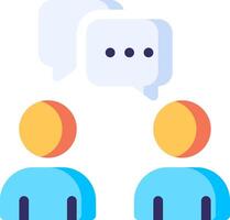 Two people talking with speech bubbles above them vector