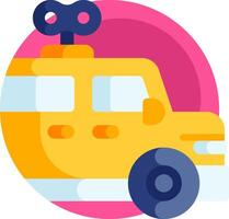 A yellow bus with a camera on top vector