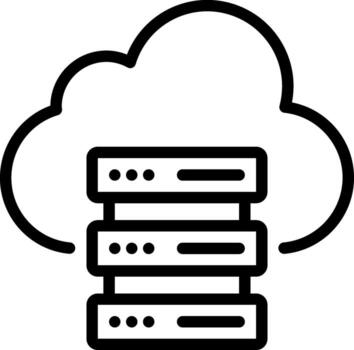 A cloud with a stack of servers on it vector