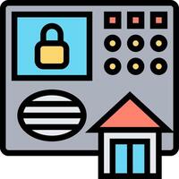 An atm machine with a lock and a house vector