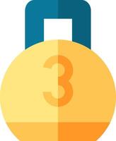 A weight with the number three on it vector