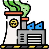 An illustration of a factory with smoke coming out of the chimney vector