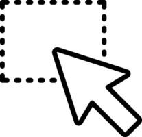 A black and white image of a mouse pointing to a square vector