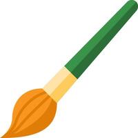 A paint brush with a green handle vector
