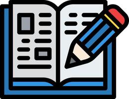 An open book with a pencil and a pen vector