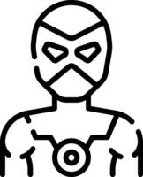 A black and white outline of a man in a mask vector