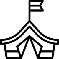 A tent with a flag on top of it vector