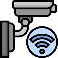 A wifi icon and a security camera vector