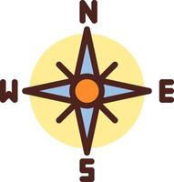 A compass with a sun in the center vector