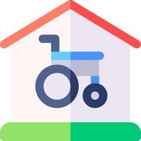 A house with a wheelchair icon on it vector