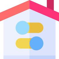 A house with two buttons on the front vector