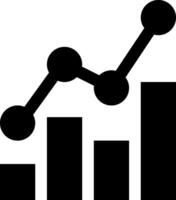 A graph chart with a bar graph vector