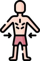 A man with a chest and arms in the air vector