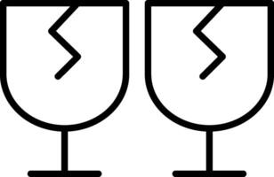Two wine glasses with broken pieces on them vector