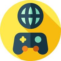 A flat icon of a globe and a game controller vector