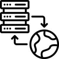 A server with a globe and a server vector