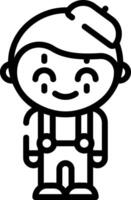 A cartoon boy with a hat and overalls vector