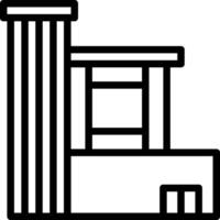 A black and white line drawing of a building vector