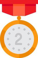 A medal with a red ribbon on it vector