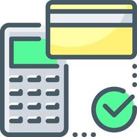 Credit card and calculator icon vector