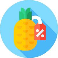 A pineapple with a price tag and a red sticker vector
