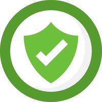 A green shield with a tick mark on it vector