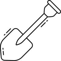A shovel outline on a white background vector