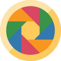 A colorful circular icon with a circular shape vector