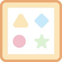 A square with four shapes and a star vector