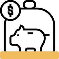 A piggy bank with a dollar sign and a dollar sign vector