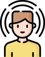 A man with a microphone icon vector