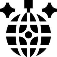 A black and white logo of a globe with a cross on it vector