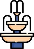 un fuente con dos agua fuentes en parte superior vector