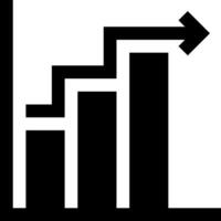 A black and white icon of a bar chart vector
