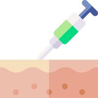 A syringe is being used to inject a substance into a skin vector