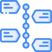 A diagram of a flow chart with four arrows vector