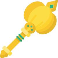 A yellow and green weapon with a green handle vector