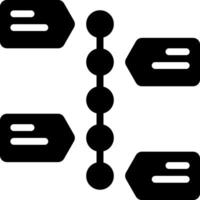A black and white icon of a line with two arrows vector