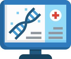 A computer screen with a dna strand on it vector