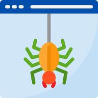 A spider is hanging from a web vector