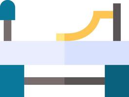 A flat icon of a bed with a bedside table vector