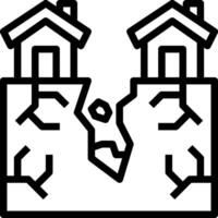 A house is falling apart in the middle of a cliff vector