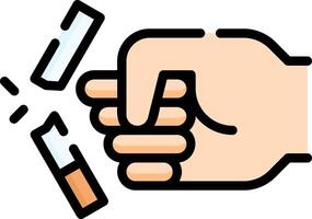 A hand holding a cigarette and a knife vector
