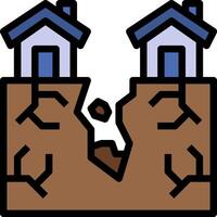 Two houses are in the ground and one is on top vector