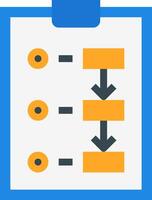 A clipboard with a diagram of a process vector