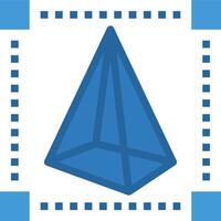 A blue triangle with a square border vector