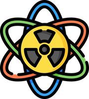 An image of a nuclear symbol with a colorful background vector