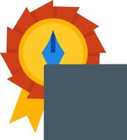 A blue star with a red ribbon on top of a white background vector