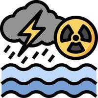 An icon of a nuclear reactor and a lightning bolt vector